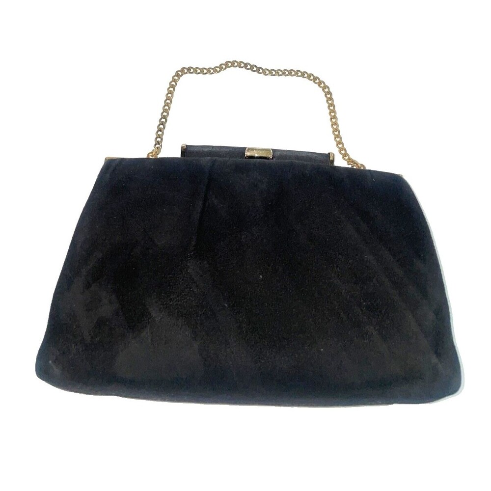 Ande Vintage Women’s Black Suede Evening Bag Old Money Quiet Luxury